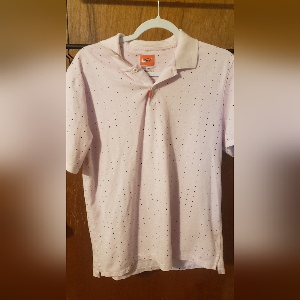 The NIKE Polo Men M GOLF DRI-FIT Victory Printed Shirt Pink/Black